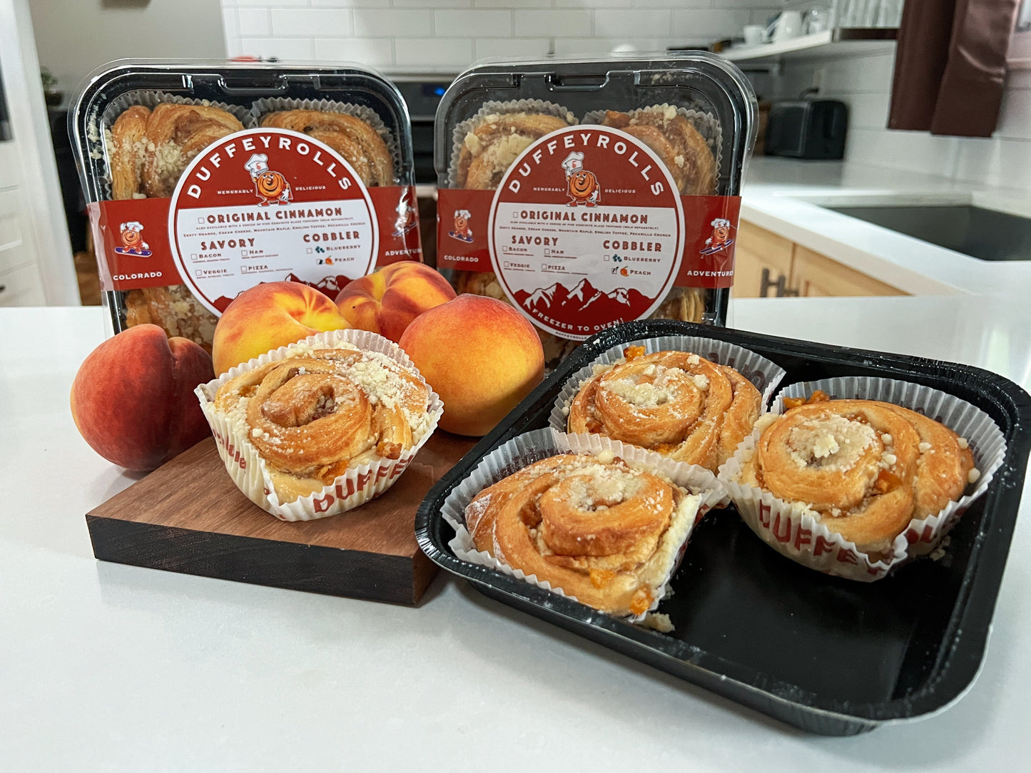 One Dozen Peach Cobbler Rolls